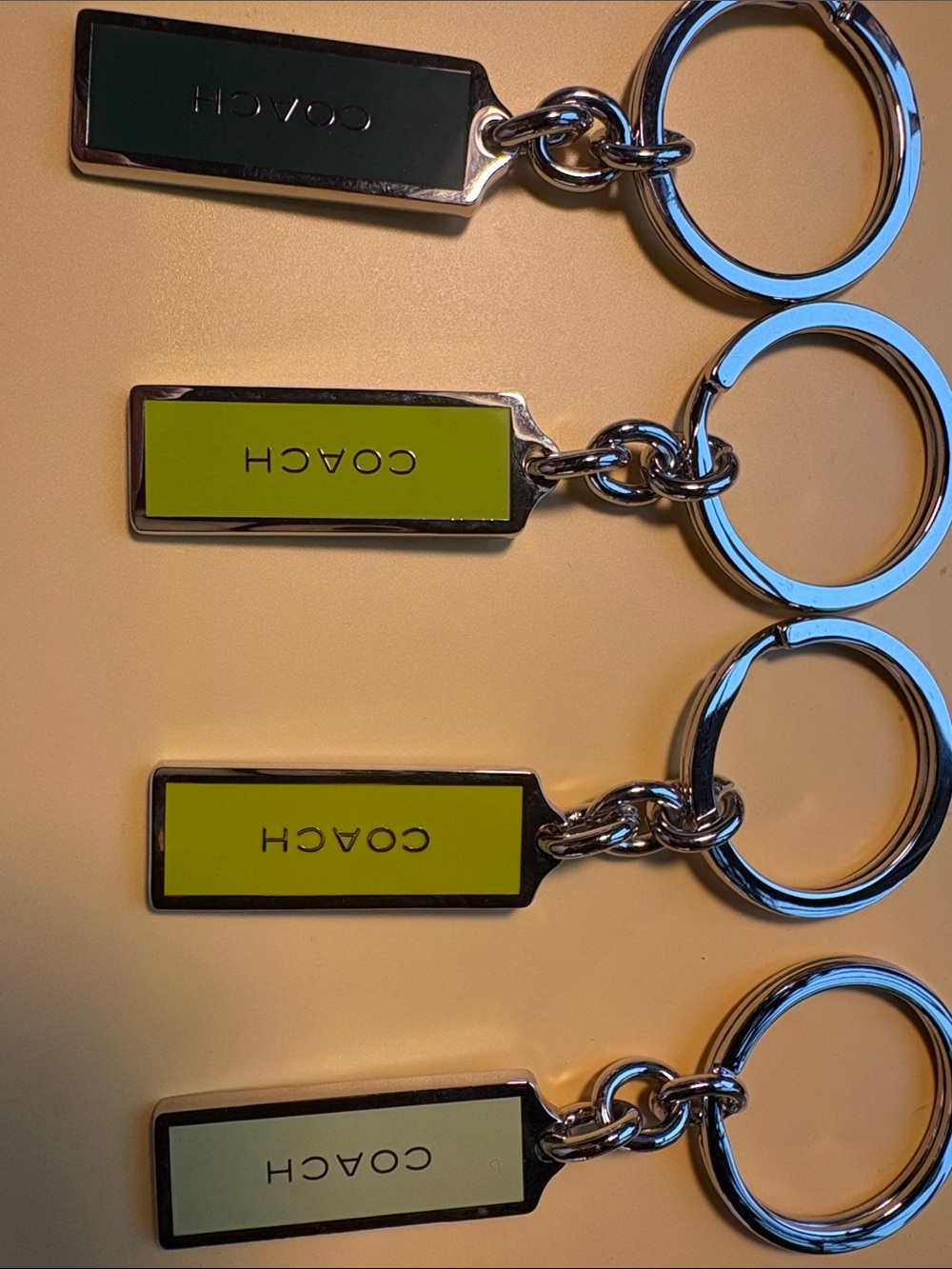 COACH Key Ring Set of 4 Enamel Tags